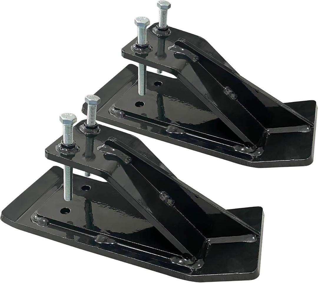 Tractor Bucket Protector, 2 Ski Edge Protectors, Lawn Groomer Anti-skid Protector Anti-skid Edge Protector Heavy Duty Steel Bucket Attachment ,Black