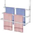 24Inch Brushed Nickel Over the Door Towel Rack, VOTZAAQ Stainless Steel Over Door Towel Holder, Door Towel Hanger with 3 Tier Towel Bars, Over Door Towel Storage for Bathroom