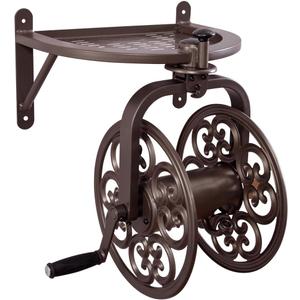Liberty Garden 710 Navigator Rotating Garden Hose Reel, Holds 125-Feet of 5/8-Inch Hose - Bronze