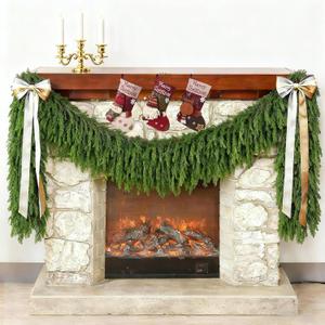 Christmas Decorations, Christmas Garland, 9FT 80-pin Realistic Norfolk Pine Garland, Artificial Greenery Garland for Winter Home, Mantle, Fireplace, Table, Banister, Stairs, Door,Indoor,Outdoor