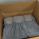 Waterproof Lounge Chair Cushion Set of 2, Outdoor Fade Resistant Chaise Lounger Replacement Cushions with 6 Ties, Thickened Memory Foam Pool Lounge Chair Cushions, 76 x 22 x 4.7 Inches, Gray