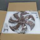 LEDIARY 20" Caged Ceiling Fan with Light and Remote, Low Profile Flush Mount Fandelier, Black Gold Bladeless Enclosed Small Fan Lights Ceiling Fixtures, Rustic Farmhouse Style for Bedroom, Outdoor