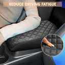 Center Console Cover Compatible with Ford Focus 2012-2018, Leather Armrest Cover Lid Protector, Elbow Arm Rest Covering, Anti-Scratch, Black