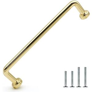 FURFITT 10 Pack Polished Brass Cabinet Handles 5 Inch/128mm Hole Center