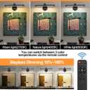 Tassuowell Rechargeable Picture Light for Wall, Cordless Art Lights Battery Operated, Dimmable Wall Light with Remote & Timer, 3 Color Modes for Paintings, Gallery, Artwork(Black, 15.7inch)