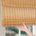 Bamboo Roman Shades Blinds for Indoor Windows, Cordless Woven Wood Shade