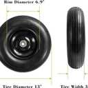 (2 PCS) 4.00-6 Tire and Wheel, 13" Flat Free Wheelbarrow Tire with 5/8" or 3/4" Bearings 4.00-6 Solid Tires for Wheelbarrows, Trolleys, Garden Carts,Hand Trucks