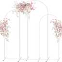 Metal Wedding Arch Backdrop Stand,3-Piece Arch Backdrop Stand for Wedding Ceremony Bridal Party Birthday Party Balloon Arch Decoration(White)
