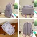 2026 Trendy Cute Bowknot Backpack for Women Laptop Daypack Y2k Preppy Aesthetic Backpack Kawaii Coquette Backpack (Purple)