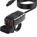 Bylikeho Motorcycle Phone Charger with Voltmeter & ON/Off Switch, SAE to USB Adapter for Phone, Tablet, GPS