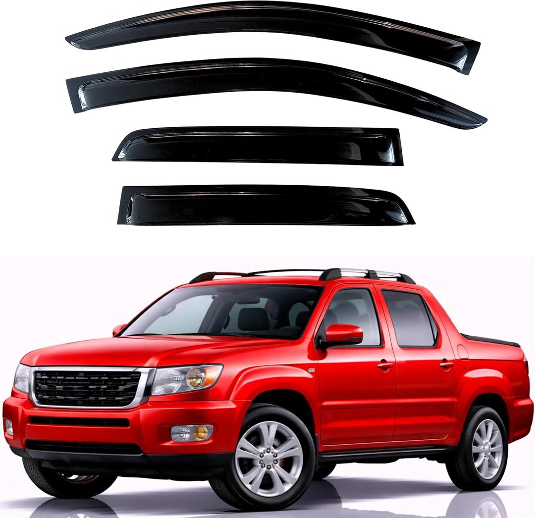 KPY Rain Guards Fit for 2006-2014 Honda Ridgeline, Out-Channel Window Visors Vent Wind Deflectors 4PC, Car Accessories for 06-14 Ridgeline
