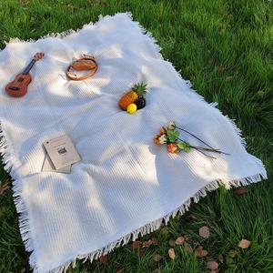 70"x 70" Picnic Blanket Extra Large,Layer Outdoor Blanket for 5 to 7 Adults,Camping Grass Lawn Park Accessories Cute Couple Gifts Ideas Wedding Registry for Camping, Park, Beach (Cream)