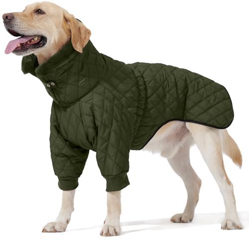 Warm Coat With Double Zipper, Winter Clothes for Small Medium Large Dogs, Turtleneck Puffer Jacket, Two Legs Cold Weather Coats, Wind & Waterproof Winter Jacket, XXXL