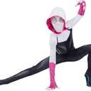 MARVEL Spider-Gwen Official Youth Zentai Halloween Costume - Hooded Spandex Jumpsuit with Printed Design and Pull On Mask, S