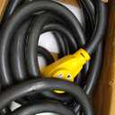 Camco Power Grip 50-Ft 50 Amp RV Extension Cord - Rated for 125/250 V/12,500 W - Features Copper 6/3 + 8/1-Gauge Wires for Superior Conductivity & Coated w/Heat-Resilient PVC (55199)