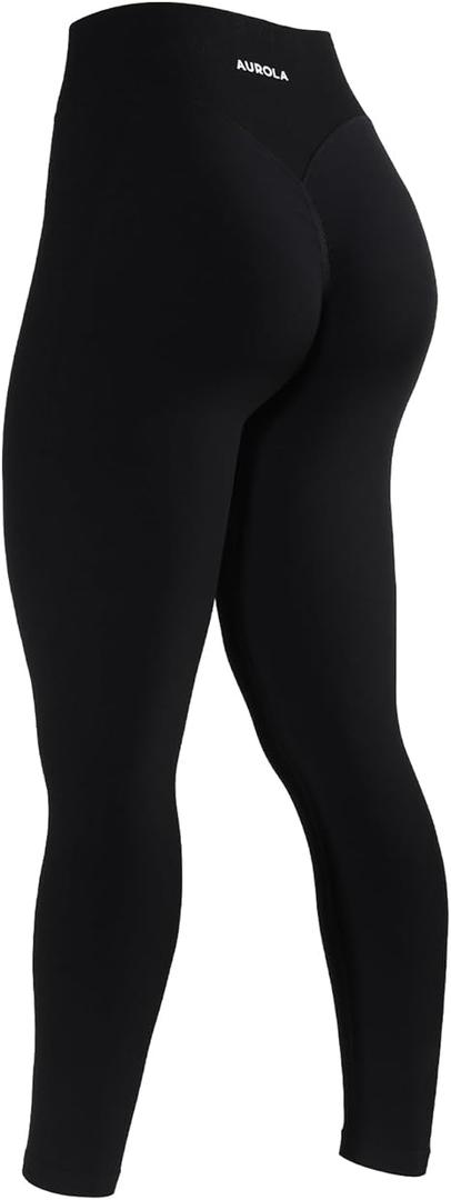AUROLA Impressive Women Workout Leggings High Waist Yoga Pants, Seamless Running Athletic Leggings for Women, M, Black