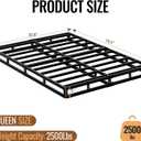 Full Size 5 Inch Box Spring - Heavy Duty Metal Mattress Foundation (2500lbs Capacity), Noise-Free, Easy Assembly with Removable Cover