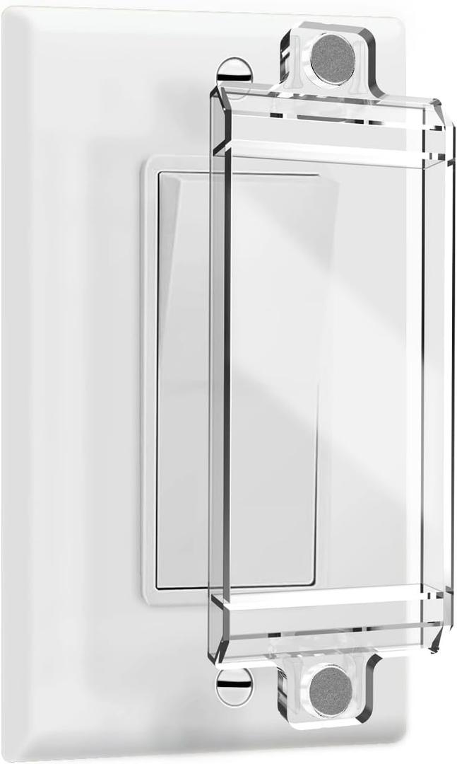 Magnetic Switch Covers, ILIVABLE Light Switch and Outlet Cover for Flat Modern Switches, Not Child Proof (Clear, 8 Pack)