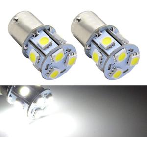Ruiandsion 2pcs 1156 BA15S LED Bulbs Super Bright 6000K White 6-30V 5050 9SMD LED Reverse Backup Turn Signal Tail Light Bulbs