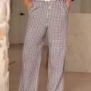 ANRABESS Womens Striped Gingham Pants 2026 Pajama Lounge Boxer Pants Cute Comfy PJ Bottoms with Pockets Y2K Plaid Outfits (XL)