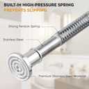 Silver Long Curtain RodTension Shower Curtain Rods 30 to 88 inch Adjustable Spring Heavy Duty Rods for Bathroom Windows Outdoor No Drill No Slip Stainless Steel
