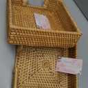 2 Pack Rattan Napkin Holder Square, Napkin Holders for Paper Napkins, 7.5" x 7.5" x 2.5", Wicker Napkin Tray, Woven Guest Towel Holder for Restaurant/Kitchen/Bathroom Napkin Holder for Table