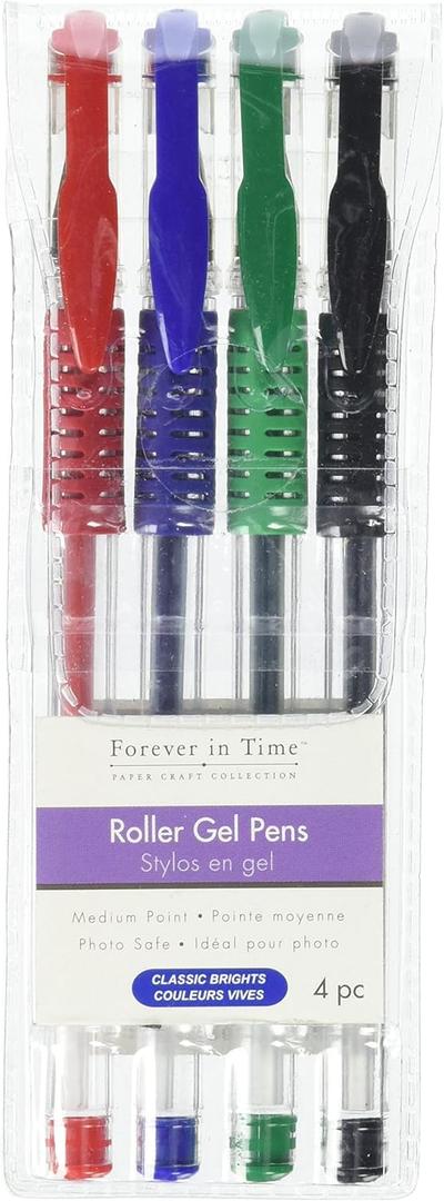 6 x Multicraft Imports GP060B Bright's Scrapbook Gel Pens (4 Pack), Multicolor