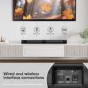 Sound Bar for Smart TV, 80W 2.0 Channel Detachable Soundbar with Optical/ARC/AUX/Bluetooth, Surround Sound System for Home Theater, Wall Mountable or Desktop TV Speaker.