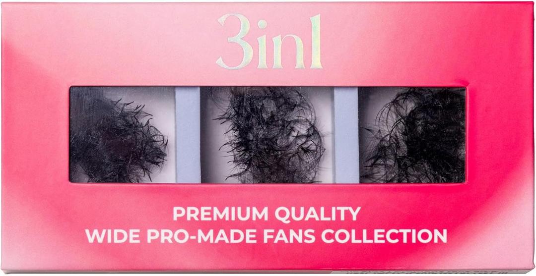 LLBA Promade Mix 750 Fans | Handmade Volume Eyelashes | Multi Selections From 5D To 12D | C CC D Curl | Thickness 0.03~0.1 mm | 918mm Length | Long Lasting | Easy Application 5D0.07 CC 111213mm