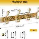 Coat Rack Wall Mount, Vintage Wall Hooks with 4 Dual Hooks for Hanging Coats, Heavy Duty Aluminum Alloy Coat Hanger Wall Mount, Towel Rack for Bathroom Entryway Bedroom Mudroom - Antique Brass