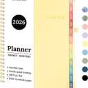 2026 Planner, Forvencer Calendar Planner Weekly and Monthly, Jan 2026-Dec 2026, 6" X 8", Hardcover Agenda Book, Daily Journal Organizer with Inner Pocket, Notebook for Office School, A5, Tender Yellow