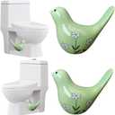 2PCS Toilet Bolt Covers Decorative, Cute Bird Toilet Screw Cover Caps, Ceramic Toilet Bolt Caps Decorative, Funny Bathroom Accessories, No Tools Easy Installation Bathroom Decor (Green)