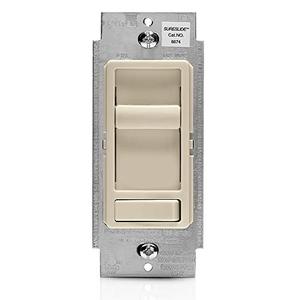 Leviton SureSlide Dimmer Switch for Dimmable LED, Halogen, and Incandescent Bulbs, 6674-P0T, Light Almond