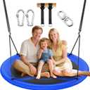 Everyfun 43" Saucer Tree Swing for Kids Adult, 700lbs Weight Capacity, Waterproof Flying Saucer Swing with Adjustable Hanging Straps, Swing Seats for Backyard Outdoor Indoor Playground, Blue