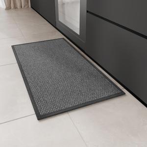 Kitchen Rug, Rubber Non Slip Kitchen Rugs Washable, Absorbent Runner Mat for Floor, Machine Washable Standing Mats for in Front of Sink, Door, Laundry, Entryway, Entrance (Black, 30"  17.3") (1'5" x 2'6" (Rectangular))