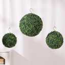 Veryhome 3 Pcs Artificial Topiary Ball Plant Faux Boxwood Balls for Outdoor UV Resistant Faux Plant for Indoor Backyard, Porch, Garden, Wedding and Spring Home Decor71115 (Green)