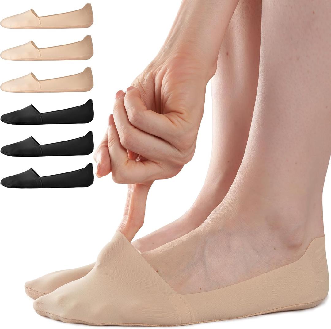 Sofier No Show Socks Womens, Non Slip Low Cut 6 Pairs Thin Silky Dress Footies Liner Invisible Socks Flats Loafers Sneakers