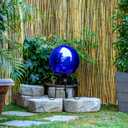 Alpine Corporation | 10" Indoor/Outdoor Glass Gazing Globe Festive Garden & Yard Dcor Accent Blue