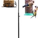 Blulu 34-55 Inch Adjustable Shepherds Hook with Base Indoor Outdoor Wind Chime Stand Hummingbird Bird Feeder Stand Hanging Plant for Garden Plants Weddings Event Home Elegant Decor