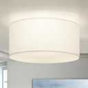 Semi Flush Mount Ceiling Light Fixture,13inch Light Fixtures Ceiling Mount,3-Light Drum Light Fixture with White Shade,Modern Close to Ceiling Lamps for Living Room, Bedroom, Dining Room,Entryway