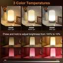 FRIDEKO HOME RGB Touch Bedside Lamp for Nightstand, 3 Color Temperatures Rechargeable Battery Night Light, Dimmable Mood Lighting for Bedroom Living Room Nursery, Breastfeeding, Kids, Adult (1 PCS)