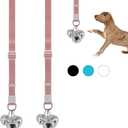 SVD.PET (2-Pack Puppy Bell Doorbells, Dog Bells for Potty Training, Attach to doorknob or Anywhere Near The Door, Length and Height Adjustable (Pink)