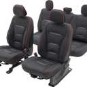 Ymucd for Ford F150 Seat Covers Front and Back Full Set, Premium Faux Leather Full Warp Seat Covers Fit for 2009-2026 F150 (XL XLT STX Lariat Tremor) & 2017-2026 F250 F350 F450 Super Duty - Black