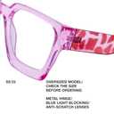 livho Oversized Blue Light Blocking Glasses for Woman and Men - Rectangle Fashion Glasses for Computer, Chic Preppy Frame (Light Pink Leopard Legs)