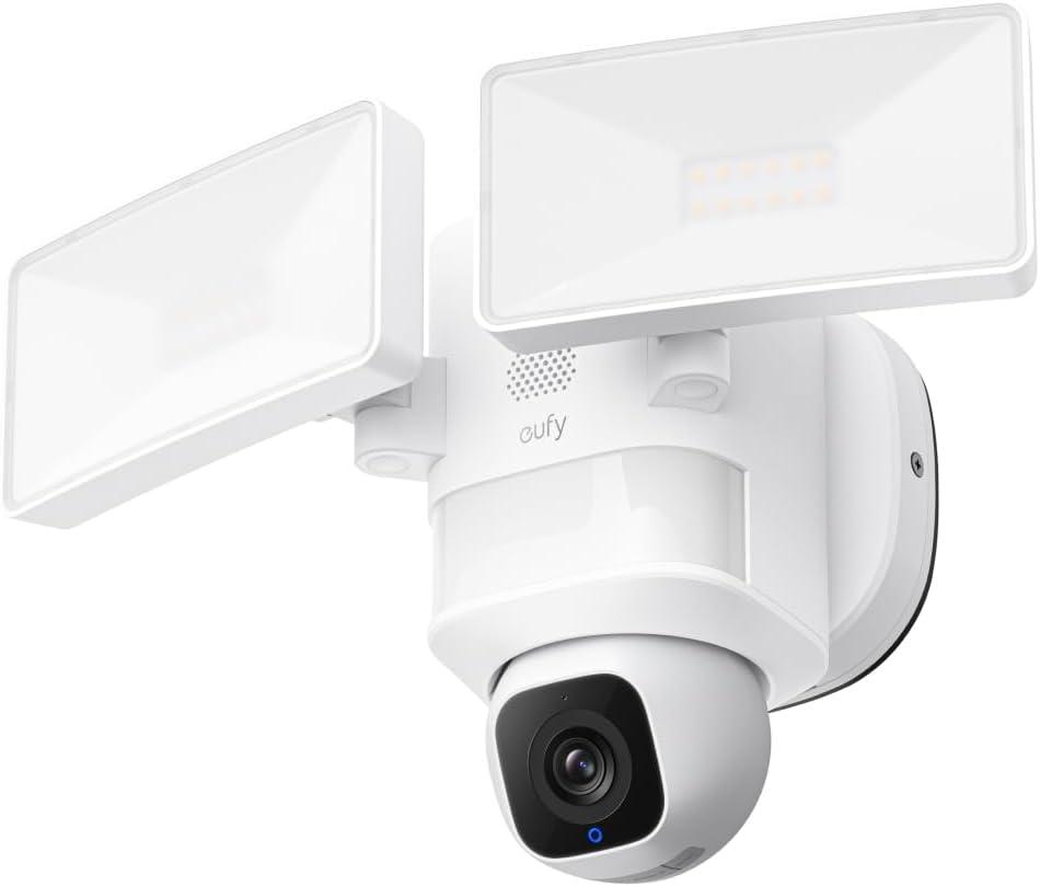 eufy Floodlight Camera E30, Security Camera Outdoor, 360 Pan and Tilt, AI Detection and Tracking, 2K Video, 2.4GHz Wi-Fi, 2,000 Lumens, Custom Voice and Light Alerts, No Monthly Fee