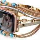 Boho Leather Bracelet Compatible with Apple Watch Bands for Women Men 38mm 40mm 41mm 42mm 44mm 45mm 46mm 49mm - Multilayer Wrap Dressy Apple Watch Strap for Cute Iwatch Band Series 11 10 9 8 7 6 5 4 SE 3 Ultra 3 2 1
