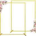 Wedding Arch, 6.6FTx 5.5FT Square Backdrop Stand for Ceremony 2 Pack, Gold Metal Arch Backdrop Stand for Parties, Balloon Arch Stand Backdrop for Anniversary, Birthday, Bridal, Baby Shower, Decoration