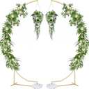 Vincidern 2pcs Curved Gold Metal Wedding Arch Backdrop Stand, 8.2ft Balloon Arch Stand, Event Decoration for Wedding Ceremony, Engagement Party, Celebration Decoration