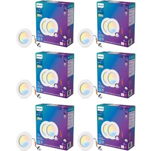 Philips LED Retrofit Downlight, 12 Lights, 5/6-inch, EyeComfort, Easy to Install, 5 CCT Settings, Soft White Light to Daylight, Dimmable, IC Rated, Long Lifetime, CRI 90