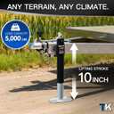 5000 lbs 10" Lift Weld On Pipe Mount Trailer Jack Stand